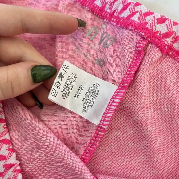 NiVO Golf Tennis Hike Walk Shorts Womens Medium M Pink White Geometric Gym Yoga - Picture 6 of 8